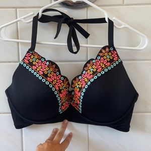 Neon embroidered bikini top 38DD